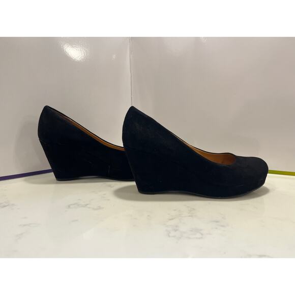 Suede Black Wedges Size 8 - Ana - Kenny - Excellent Condition - Picture 3 of 8
